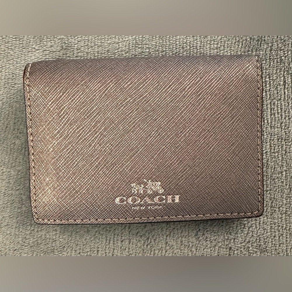 Coach wallet - silver ID, credit card and change purse